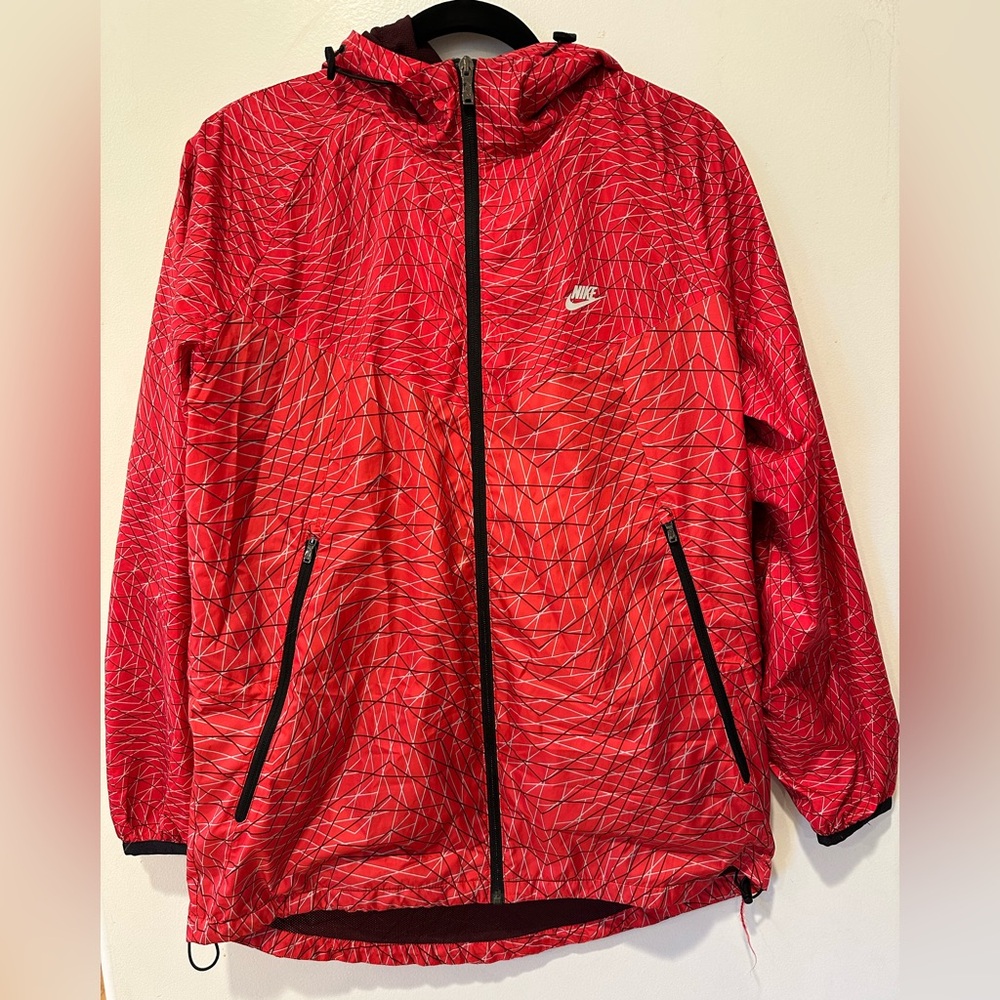 Nike Water Repellant and Reflective Red Jacket
